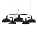 Tatawin Glass Chandelier - Satin Black / Black