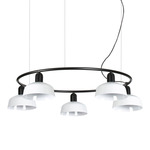 Tatawin Metal Chandelier - Satin Black / White