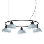 Tatawin Metal Chandelier - Satin Black / Blue Gray