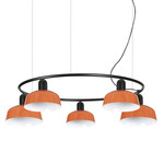Tatawin Metal Chandelier - Satin Black / Orange