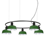 Tatawin Metal Chandelier - Satin Black / Green