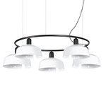 Tatawin Metal Chandelier - Satin Black / White