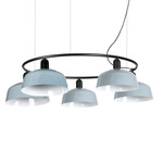 Tatawin Metal Chandelier - Satin Black / Blue Gray