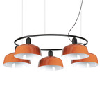 Tatawin Metal Chandelier - Satin Black / Orange