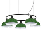 Tatawin Metal Chandelier - Satin Black / Green