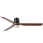 Punt Tub Ceiling Fan - Matte Black / Walnut