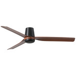 Punt Tub Ceiling Fan - Matte Black / Walnut