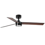 Rudder Ceiling Fan - Matte Black / Matte Black / Walnut