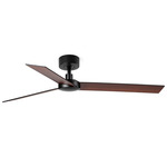 Rudder Ceiling Fan - Matte Black / Matte Black / Walnut