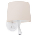 Conga Reading Wall Sconce - White / Beige
