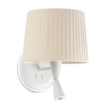 Samba Reading Wall Sconce - Matte White / Beige Ribbon