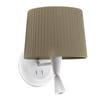 Samba Reading Wall Sconce - Matte White / Green Ribbon