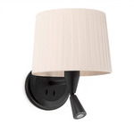 Samba Reading Wall Sconce - Matte Black / Beige Ribbon