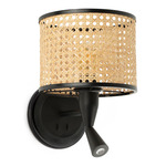 Mambo Reading Wall Sconce - Matte Black / Rattan