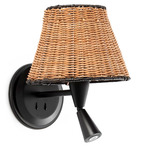 Sumba Reading Wall Sconce - Matte Black / Rattan