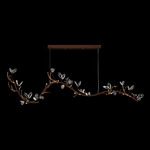 Volare Linear Pendant - Brushed Bronze / Crystal