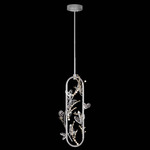 Volare Tall Pendant - Patinated Silver / Crystal
