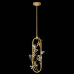 Volare Tall Pendant - Burnished Gold / Crystal