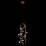 Volare Tall Pendant - Brushed Bronze / Crystal