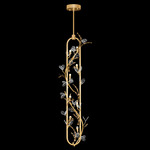 Volare Tall Pendant - Burnished Gold / Crystal