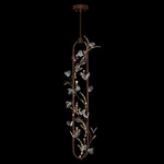 Volare Tall Pendant - Brushed Bronze / Crystal