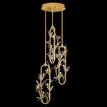 Volare Multi-Light Pendant - Burnished Gold / Crystal