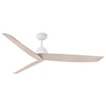 Liv Smart Ceiling Fan - Matte White / Bleached Ashwood