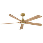 Layton Smart Ceiling Fan with Light - Heritage Brass / Natural