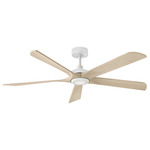 Layton Smart Ceiling Fan with Light - Matte White / Bleached Ashwood