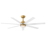Current Smart Ceiling Fan with Light - Heritage Brass / Matte White
