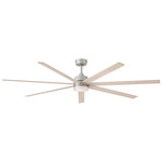 Current Smart Ceiling Fan with Light - Brushed Nickel / Bleached Ashwood