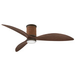 Marin Smart Flush Ceiling Fan with Light - Metallic Matte Bronze / Walnut