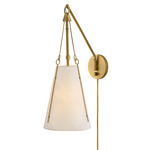 Danvers Adjustable Wall Sconce - Lacquered Brass / Paper White