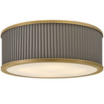 Arden Ceiling Light - Heritage Brass / Smoke / Etched Glass