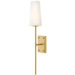 Saunders Slim Wall Sconce - Lacquered Brass / Etched Opal