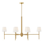 Saunders Linear Chandelier - Lacquered Brass / Etched Opal