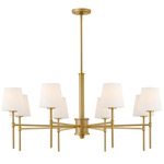 Saunders Chandelier - Lacquered Brass / Etched Opal