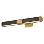 Facet Adjustable Picture Light - Heritage Brass / Black / Etched White