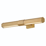 Facet Adjustable Picture Light - Heritage Brass / Etched White