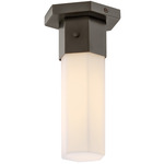 Facet Semi Flush Ceiling Light - Black Oxide / Etched Opal