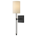 Anika Wall Sconce - Black / White Linen