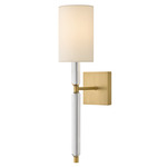 Anika Wall Sconce - Lacquered Brass / White Linen