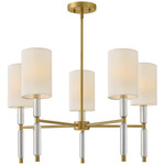 Anika Chandelier - Lacquered Brass / White