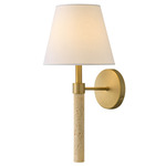 Bruna Wall Sconce - Lacquered Brass / Off White