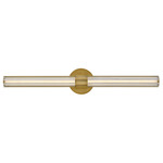 Georgette Bathroom Vanity Light - Lacquered Brass / Clear