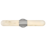 Ibiza Bathroom Vanity Light - Polished Nickel / Cloudstone Glass