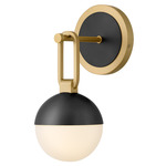 Bowie Wall Sconce - Lacquered Brass / Black / Etched Opal