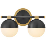 Bowie Bathroom Vanity Light - Lacquered Brass / Black / Etched Opal