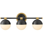 Bowie Bathroom Vanity Light - Lacquered Brass / Black / Etched Opal