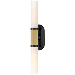 Thayer Wall Sconce - Lacquered Brass / Black / Etched Opal
